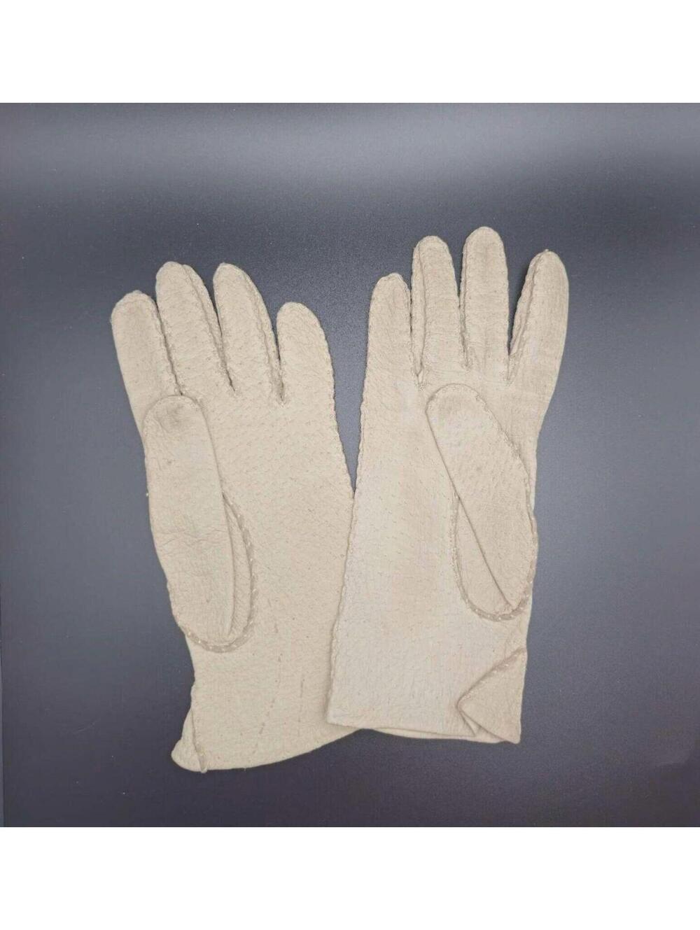 Vintage Textured Pigskin Gloves 1940's Size 6.5"